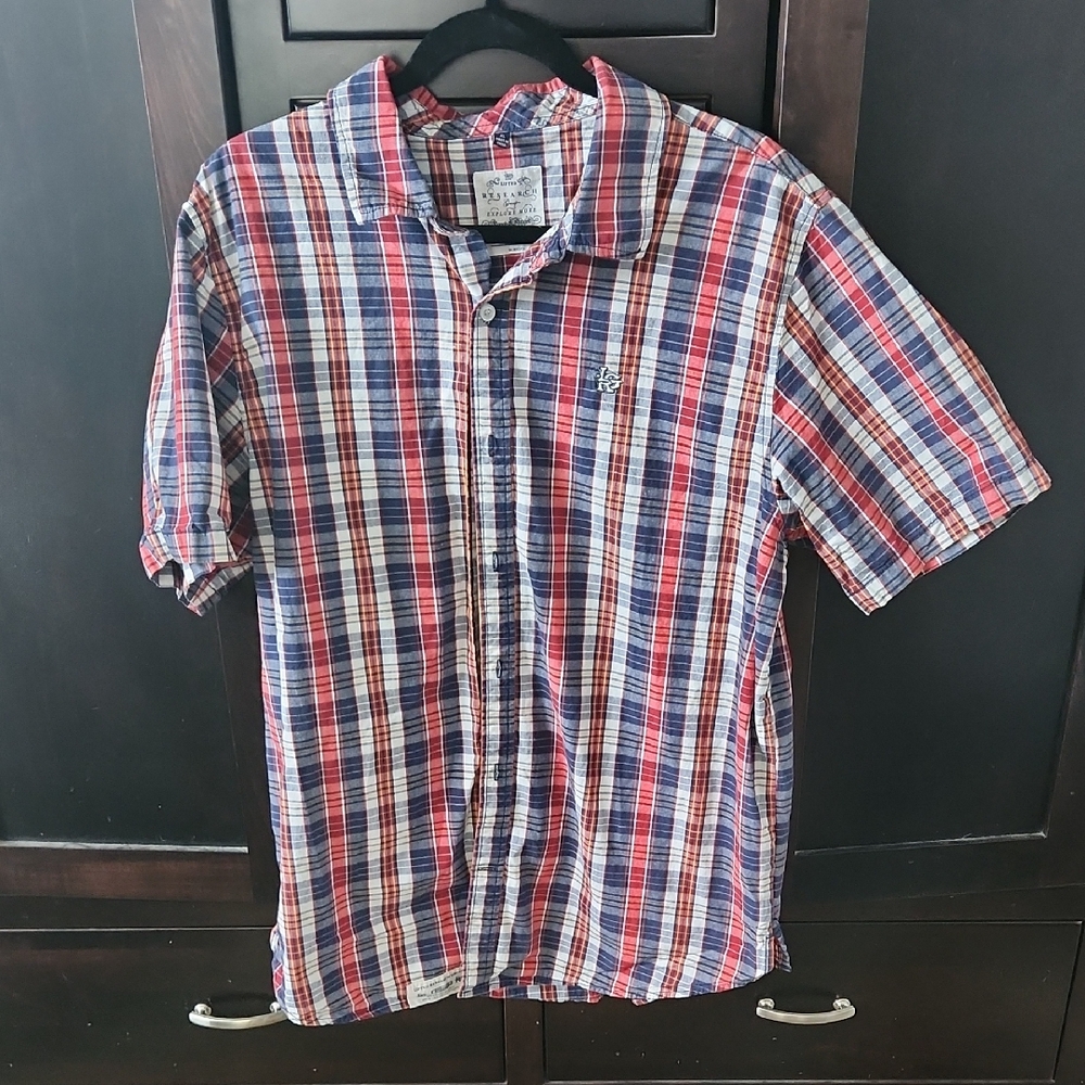 LRG Red and Blue Plaid Button-Down Shirt